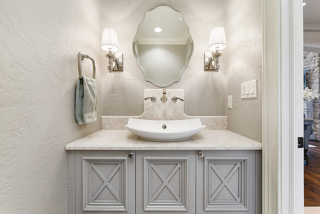 white modern bowl sink bathroom